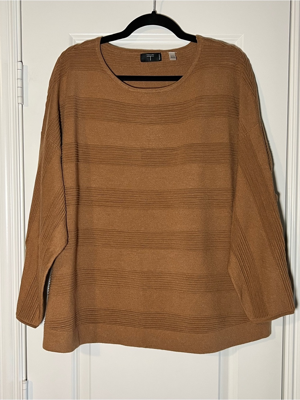 Tahari Brown Textured Knit Sweater